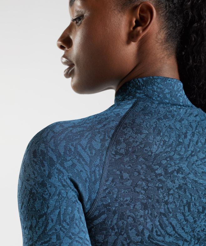 Gymshark adapter la fermeture éclair des animaux sauvage | marine femmes 6HF28356